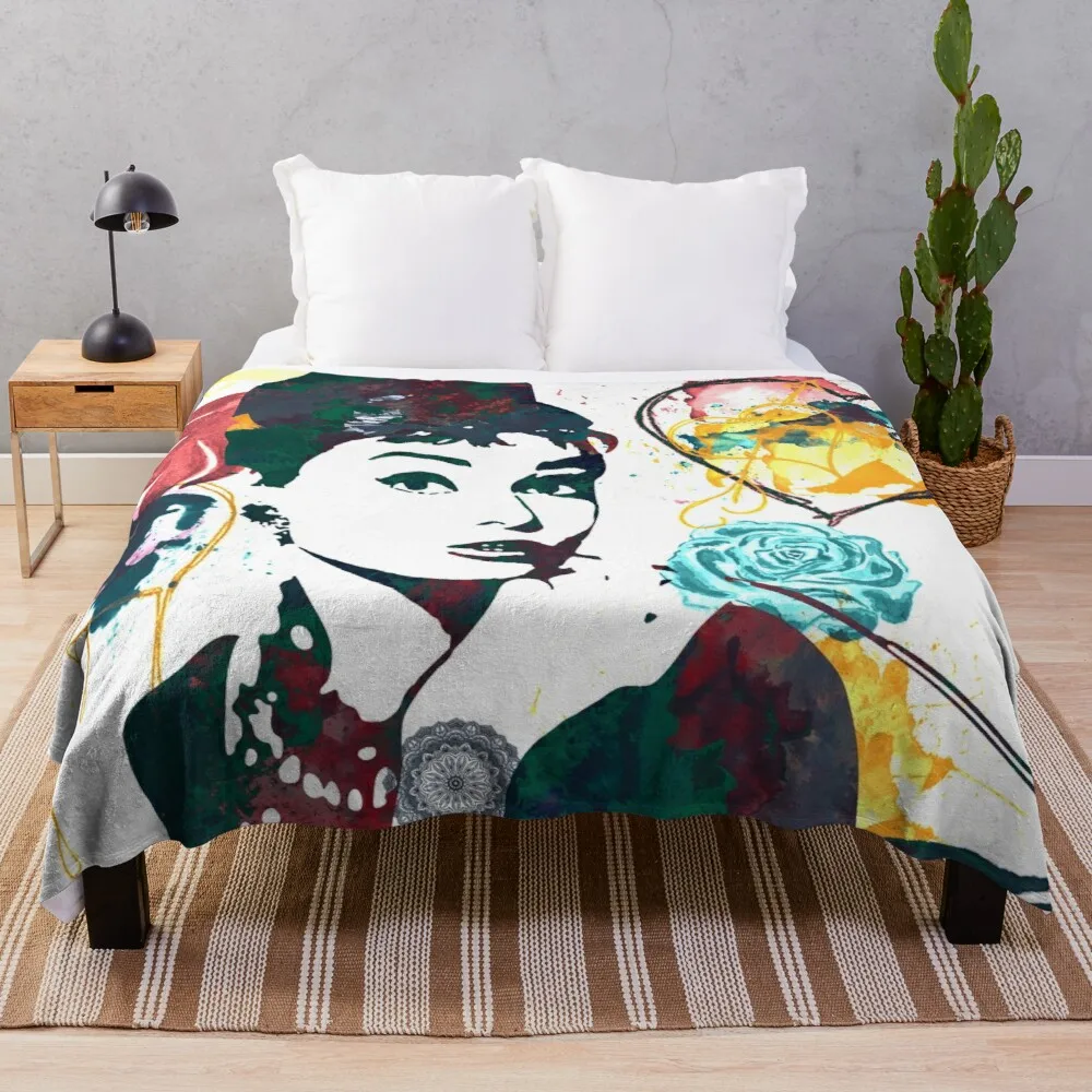 

Audrey Hepburn nature colours Throw Blanket Blankets For Sofa Decorative Blankets