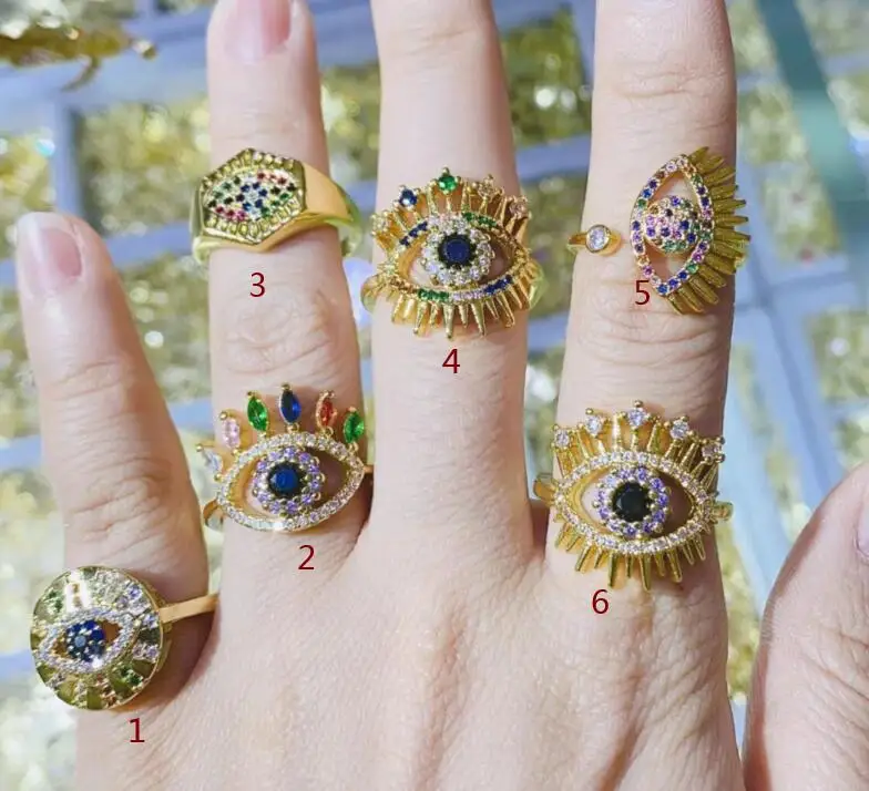 

1 шт. золотые радужные кольца регулируемые сердца кубический циркон открытые манжеты кольца для пальцев Позолоченные ювелирные изделия fg4s