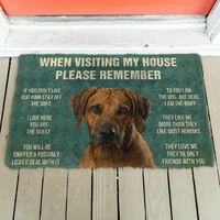 3d please remember rhodesian ridgeback dogs house rules doormat non slip door floor mats decor porch doormat