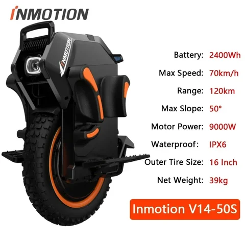 Оригинальный электрический Моноцикл INMOTION Adventure V14, 70 км/ч, 134 в, 9000 Вт/ч, 50 сек, Моноцикл C40 Вт с высоким крутящим моментом, 16 дюймов, EUC