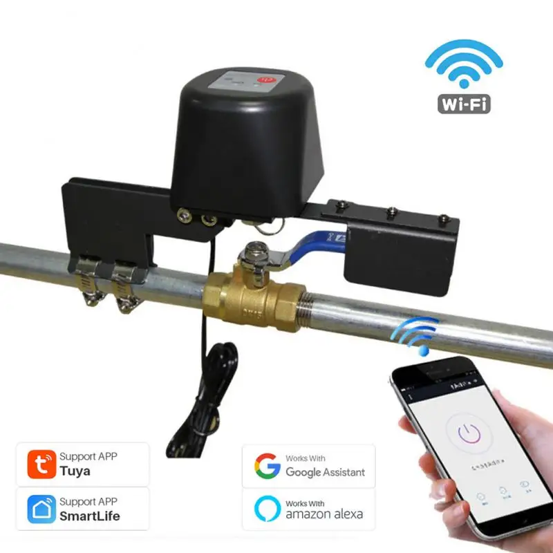 

Умный водяной клапан Zigbee, управление с помощью Wi-Fi, с датчиком подачи воды, работает с приложением