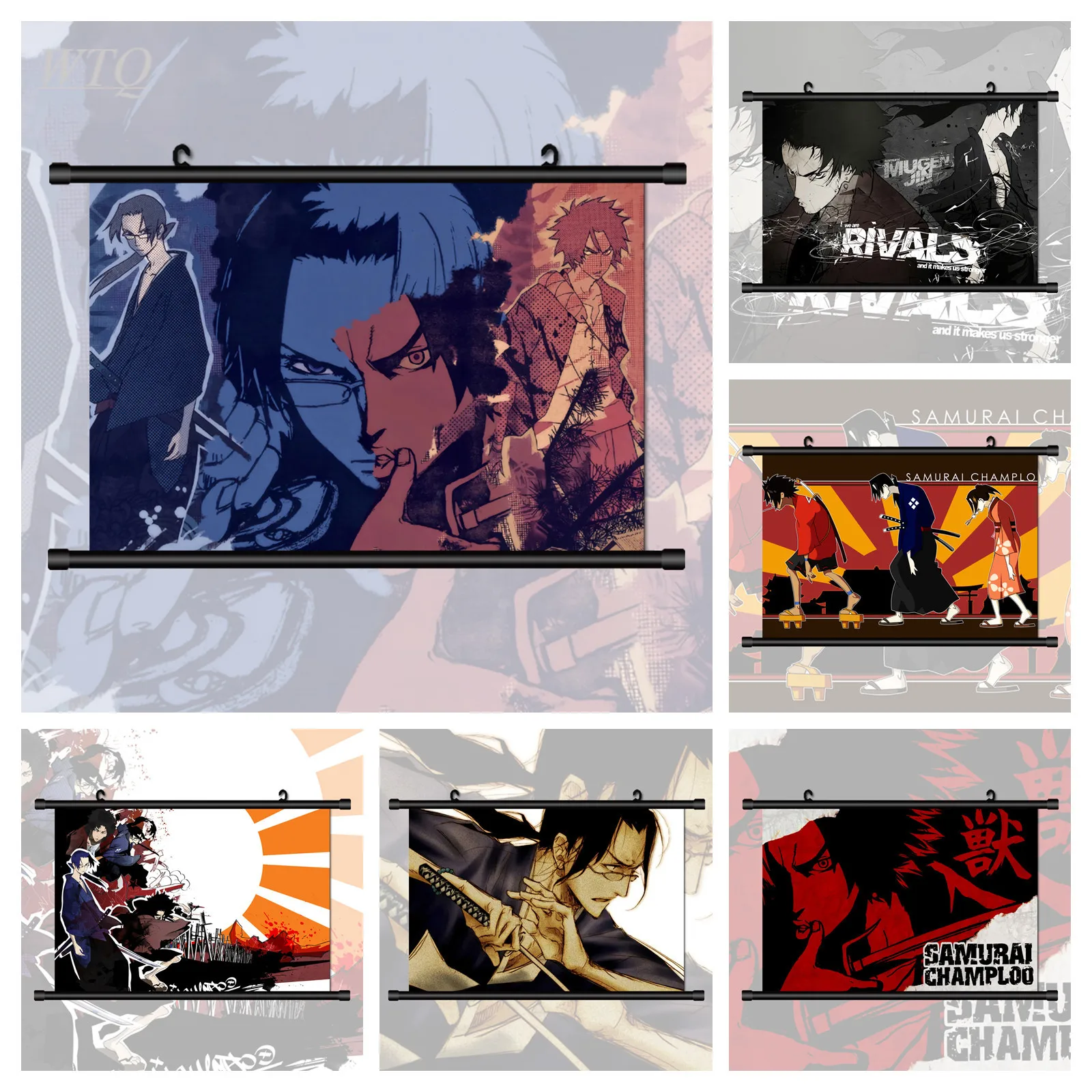 

Samurai Champloo Jin Mugen Kasumi Fuu Anime Posters Canvas Painting Wall Decor Posters Wall Poster Wall Art Picture Home Decor