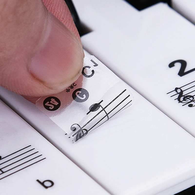 Цветные наклейки для фортепиано 54/61/88 клавишных клавиш Этикетка нот начинающих —