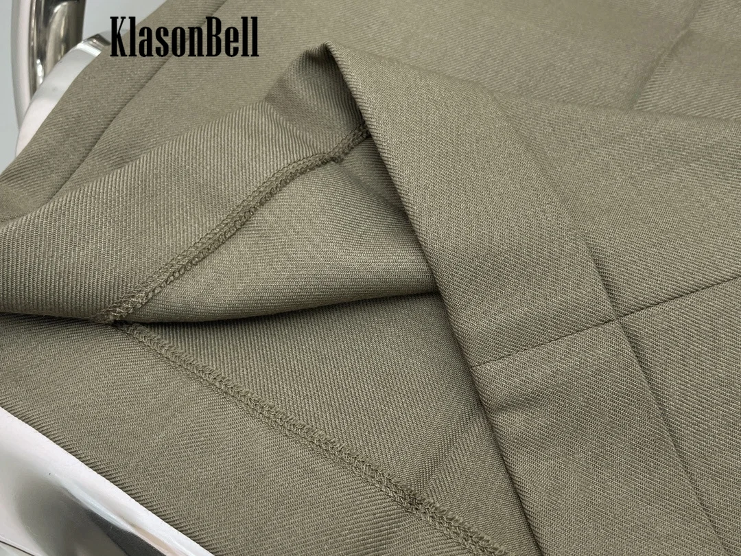 11.23 KlasonBell модные повседневные плиссированные шерстяные брюки с высокой талией