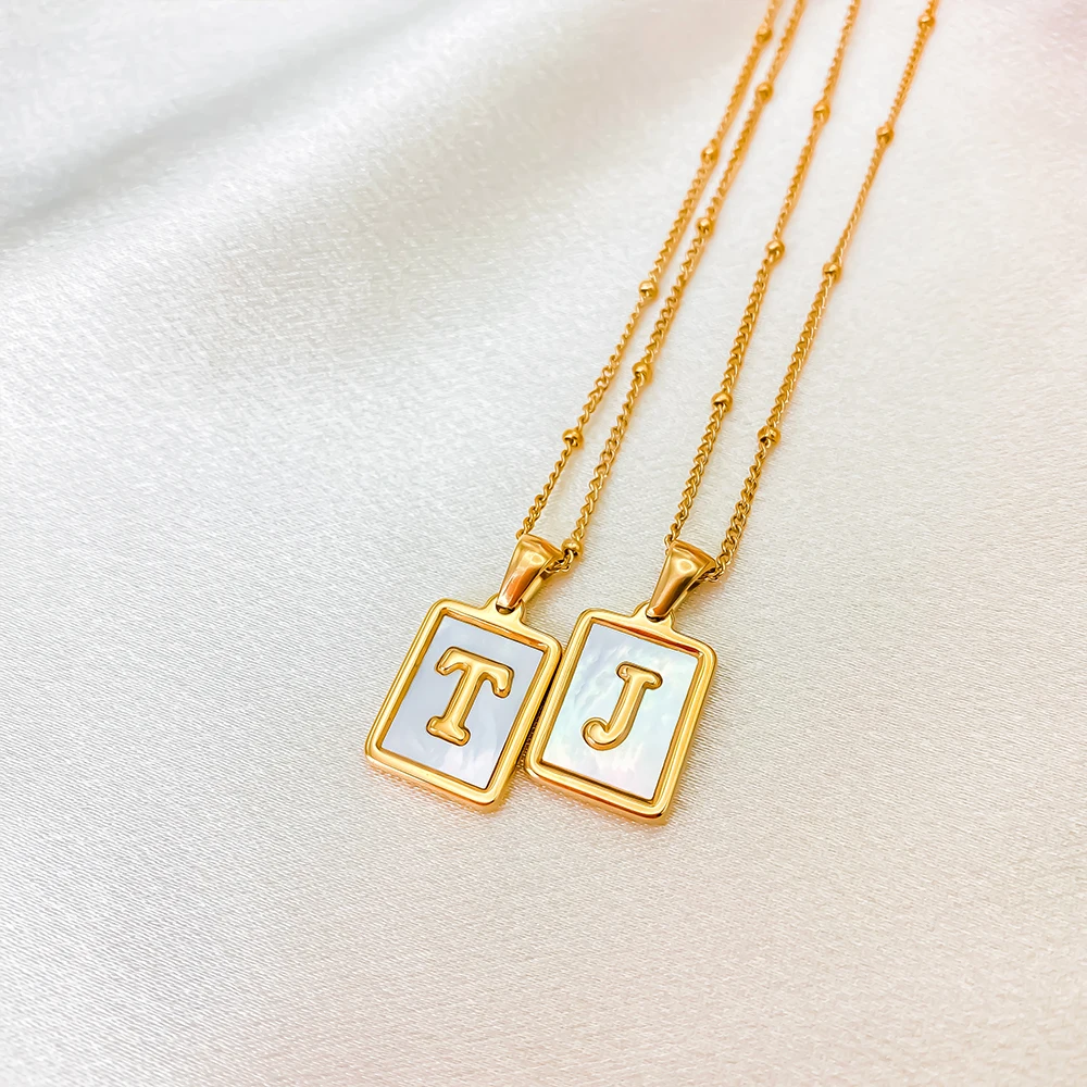 eManco модные ювелирные изделия белый прямоугольный корпус A-Z кулон с большим