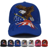 2020 patriotic american eagle and american flag baseball cap usa bald eagle 3d embroidery snapback hats men cap fast logistics