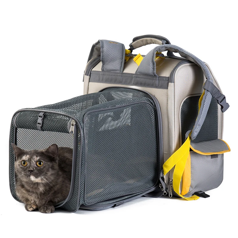 Cat Retractable Backpack Small Dogs Outdoor Transport Bags Expandable Large Capacity Breathable Puppy Pet Carrier Accessories