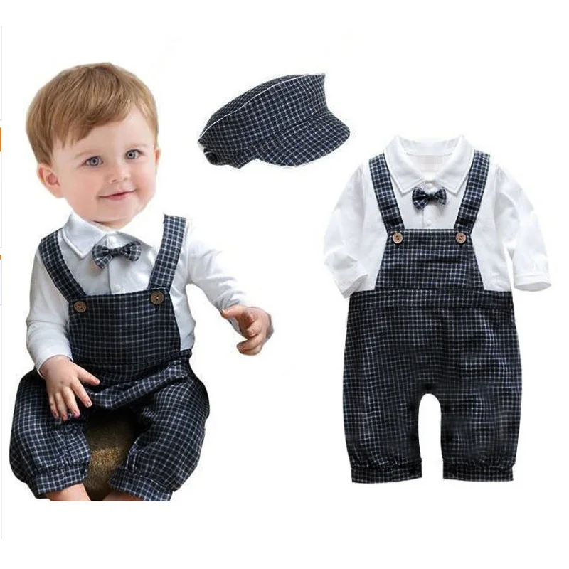 

New Born Baby Clothes Spring Summer Roupa Infantil Handsome European Style Baby Rompers Fashion NewBorn Baby Clothes with hat