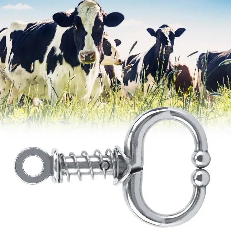 

Supplies Locking Stainless Nose Cattle Ox Rust Farm Steel Clips Animal Nose Proof Livestock Rings Bull Cow Metal Automatic For
