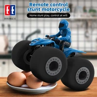 double e remote control stunt quad bike 360 degree rotating soft sponge tire electric motorcycle vehicle toy for boys kids gifts