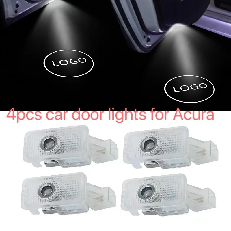 

4Pcs LED Courtesy Light Car Door Light Projector Logo Lamp Auto Interior Accessories For Acura MDX ZDX TL RLX