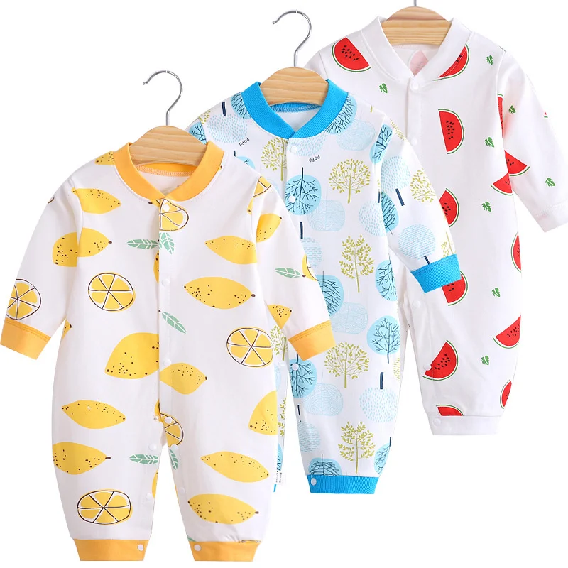 

Combed cotton printed baby Jumpsuit baby long sleeve creeping suit baby super cute ha clothes baby home clothes