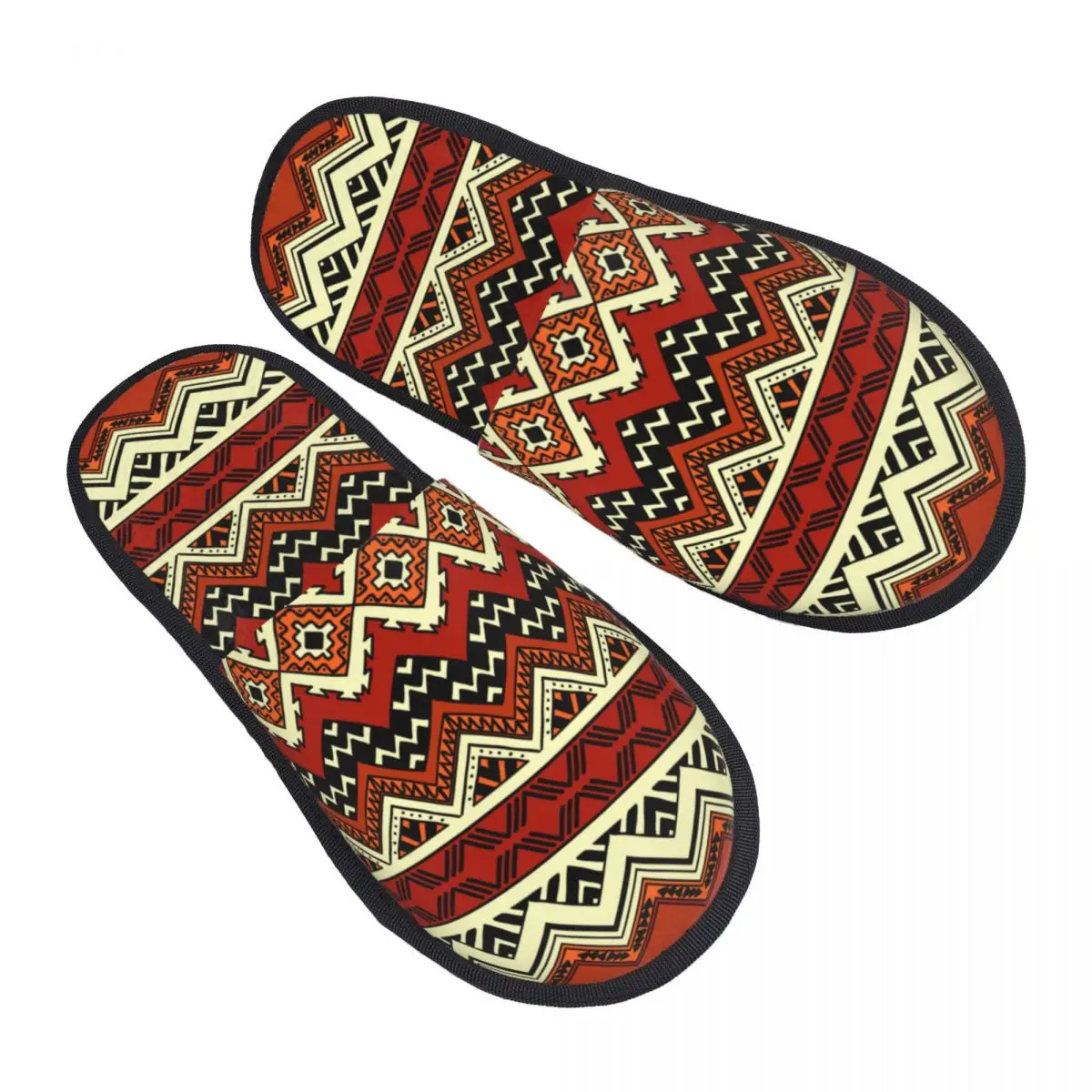 

Africa Ethnic Abstract Geometric Ornate Tribal Slipper For Women Men Fluffy Winter Warm Slippers Indoor Slippers