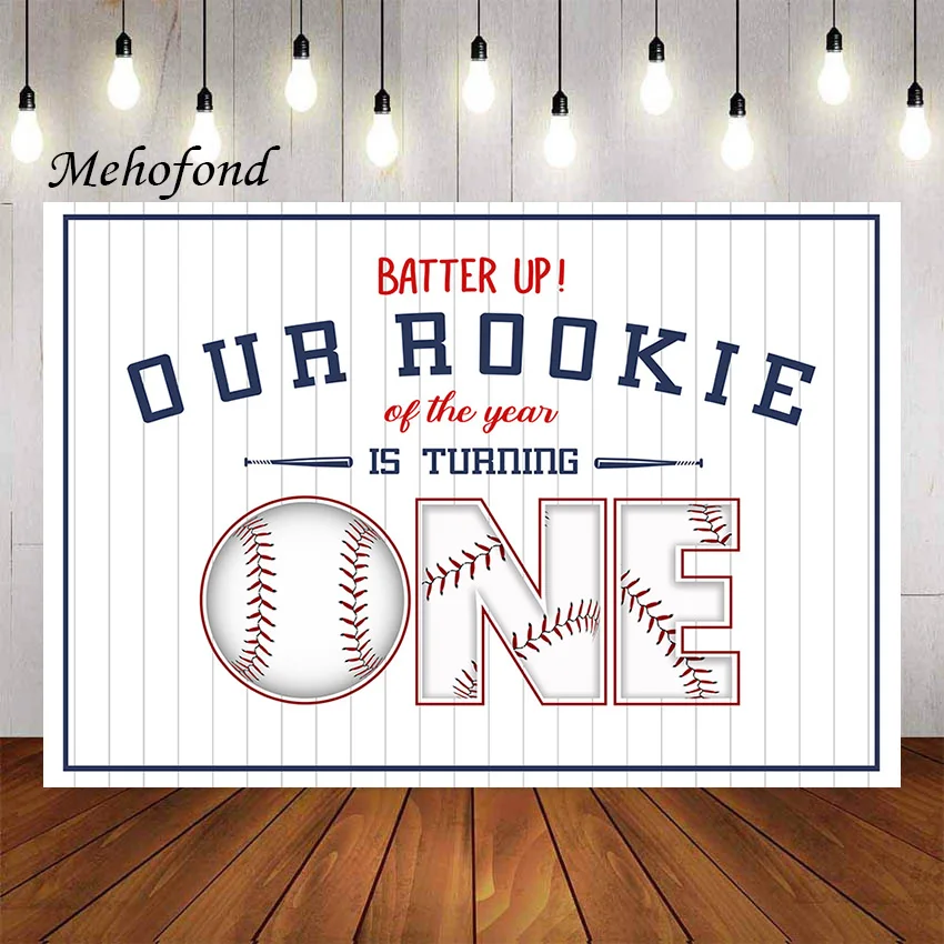 Фон для фотосъемки Mehofon бейсбол мальчик 1-й День рождения белая древесина наш маленький новичок поворачивается Фотостудия