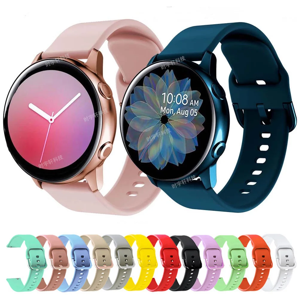   For Samsung Galaxy Active 2 40mm 44mm Smart Watch Band Silicone 20mm Sport Bracelet For Galaxy Watch 42mm/3 41mm/Gear S2 Strap 
