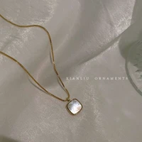 2022 new light luxury geometric imitation shell necklace female niche design versatile simple clavicle chain fashion necklace