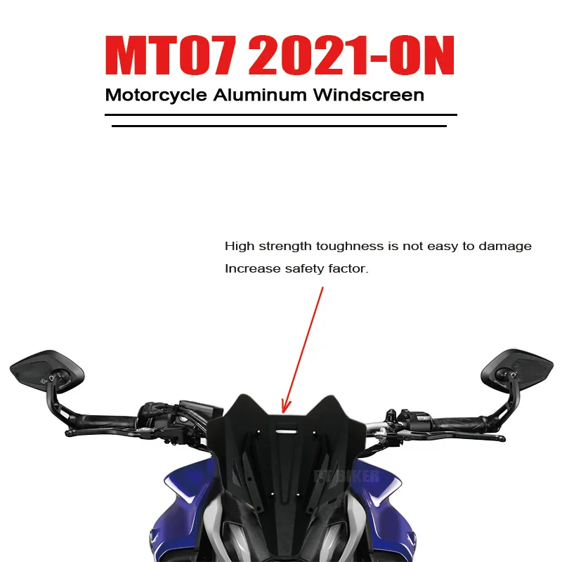 Комплект алюминиевых дефлекторов для лобового стекла MT07, обтекатель, подходит для YAMAHA MT07 MT-07 MT 07 2021, аксессуары для мотоциклов
