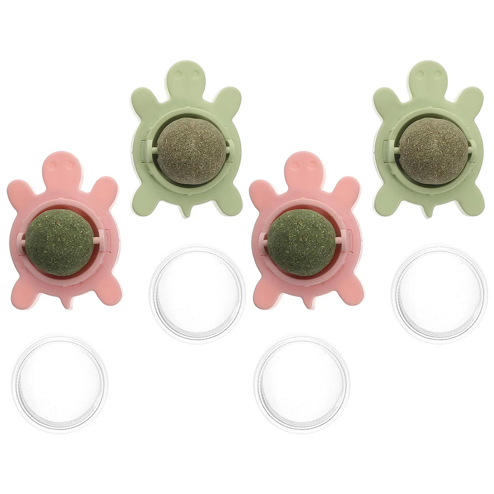 

4 Pcs Catnip Balls Gift Toys Edible Mint Food Puzzles Indoor Cats Wall Mount Bath Bubble