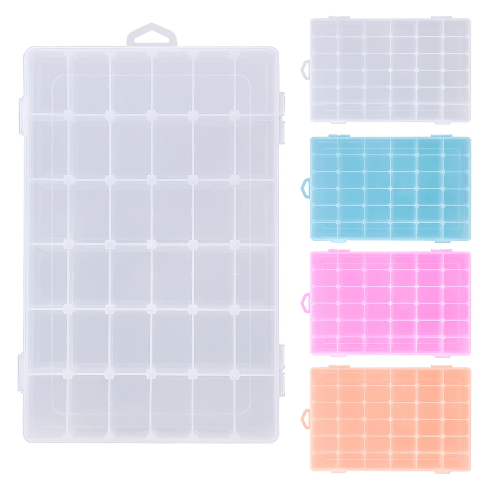 

Plastic Box Adjustable Compartment Jewelry Women Portable Earring Ring Case Home Medical Candy Organizer Boxes 36 Grids Dropship