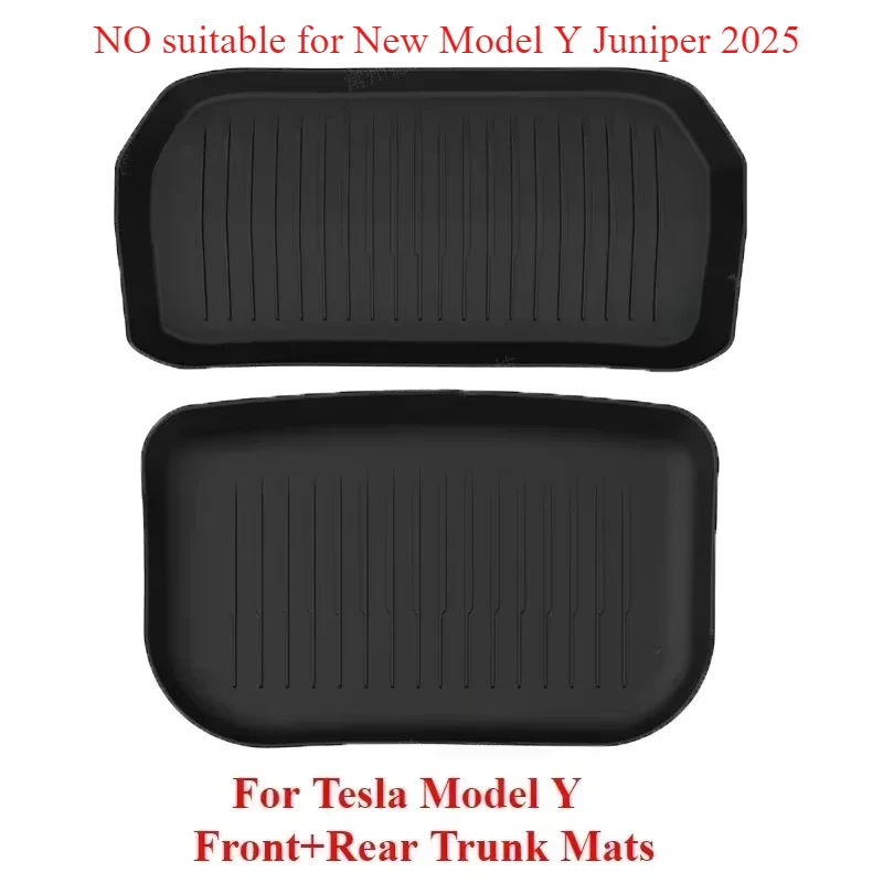 

Для Tesla Model Y 2021-2024 TPE передний задний багажник, матовый напольный коврик для хранения, водонепроницаемая защитная накладка, аксессуары для украшения автомобиля