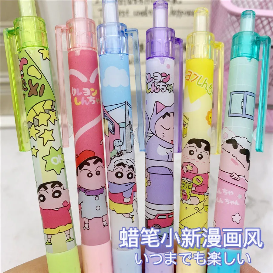 Набор милых гелевых ручек Crayon Shin-chan Студенческая черная ручка 0 5 мм милые