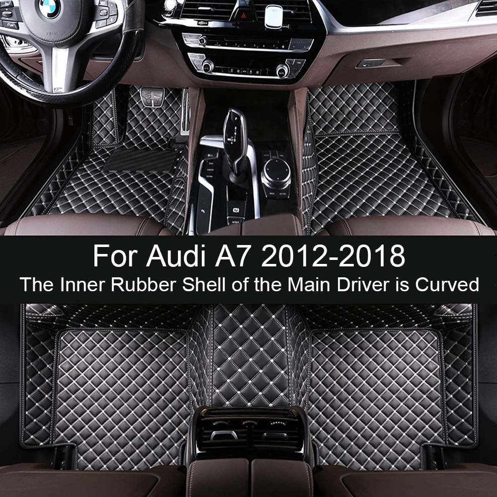 

Кожаные автомобильные коврики на заказ для Audi A7 2012 2013 2014 2015 2016 2017 2018, автомобильные аксессуары, водонепроницаемые коврики, автомобильные нак...