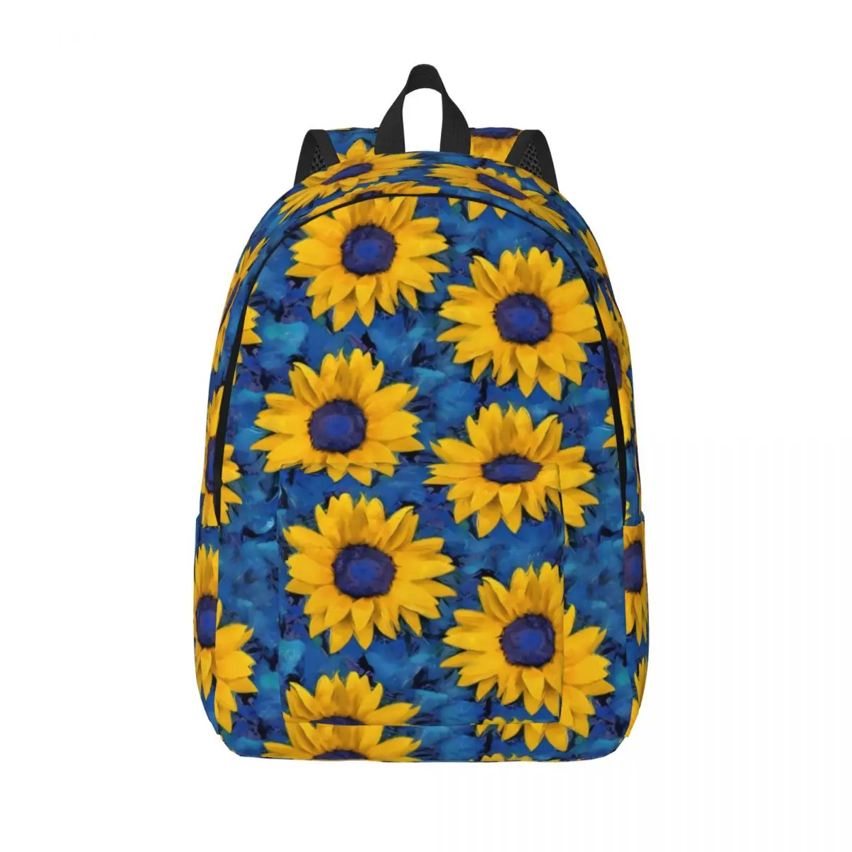

Sunflower Print Backpack Girl Blue Leaf Print Pattern Backpacks Polyester Kawaii School Bags College Designer Rucksack