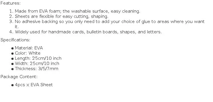 Uxcell 4pcs 3/5/7mm Thick EVA Foam Sheets Spone Foam Craft Eva Sheets 10x10 Inch DIY Handmade Model Making Material