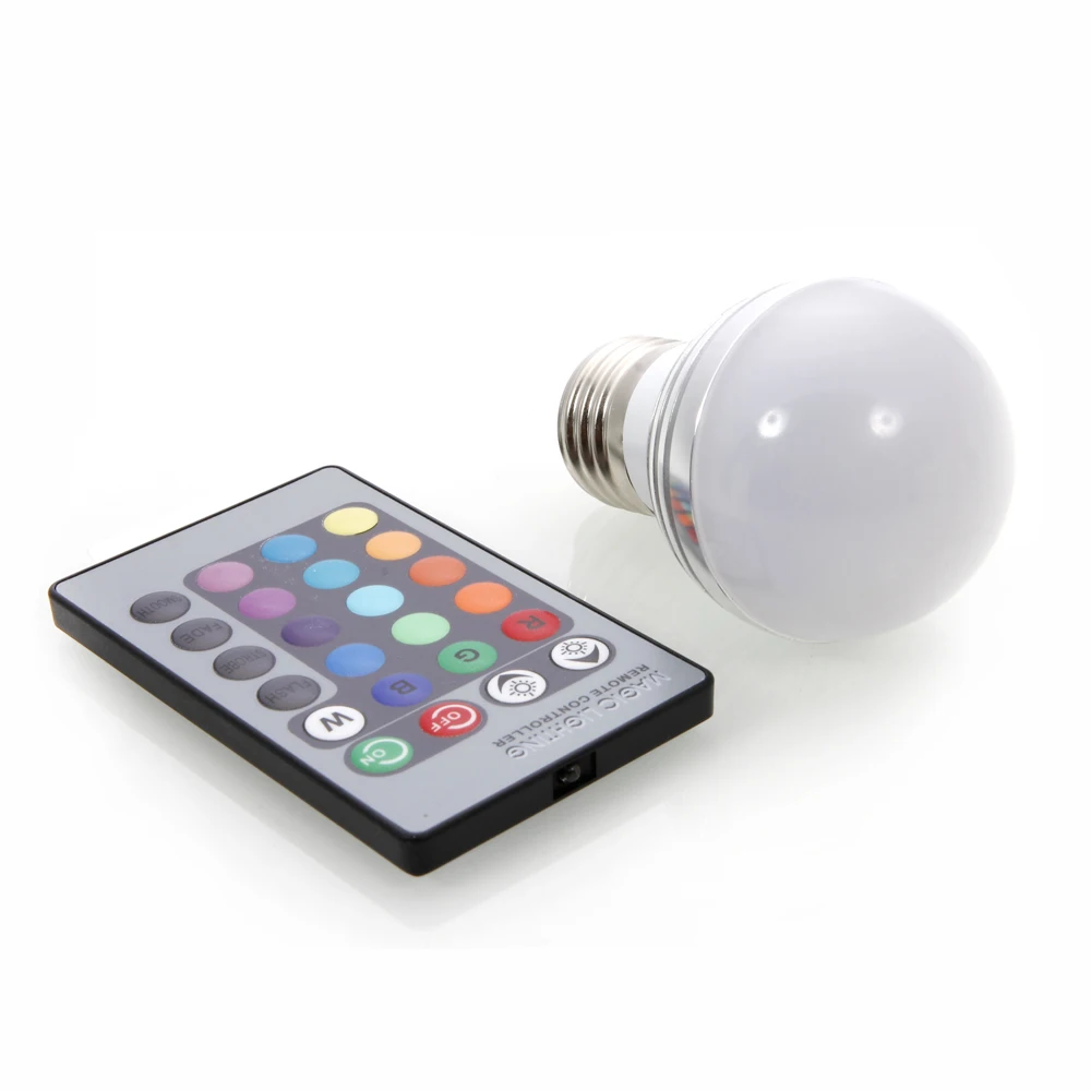 

Led Bulb Light E27 3w Rgb Light Bulb 85-265v Colorful Spotlight With Remote Control Color Changing Bulb Indoor Lighting