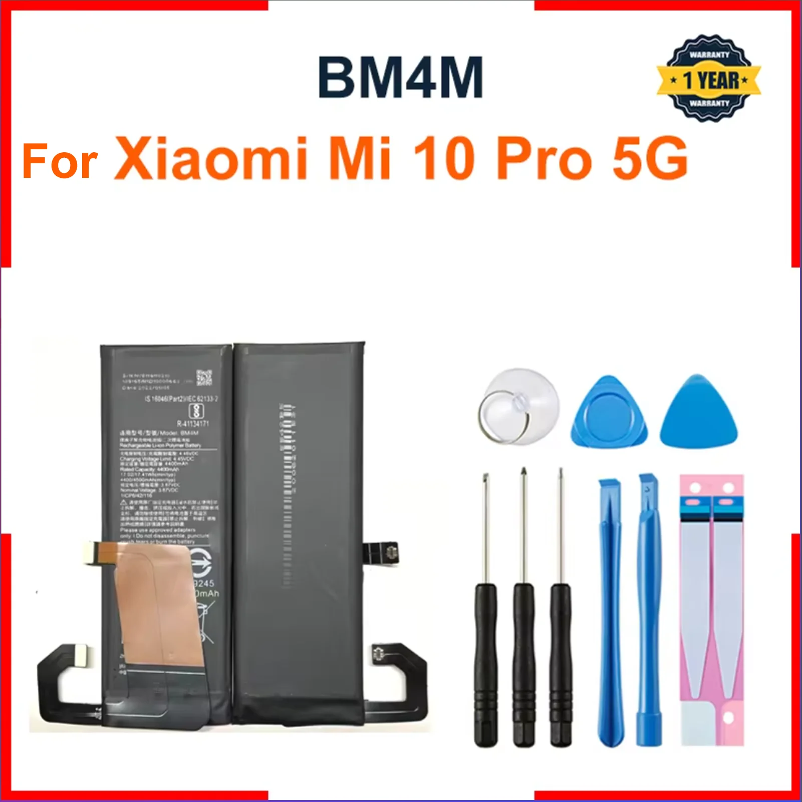 Battery BM4M For Xiaomi Mi 10 Pro 5G BM4N Mi10 Genuine Phone Bateria Batteries +Gift Tools
