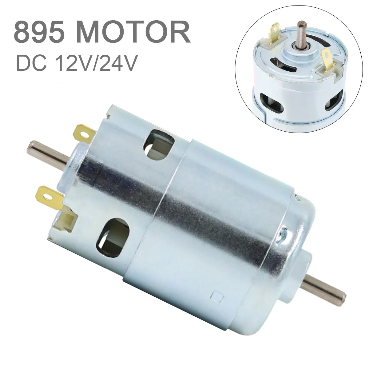 

895 DC12V 6000RPM Mini Double Ball Bearing High Speed Motor with Cooling Fan and High Torque for Sprayer / Car Wash Pump