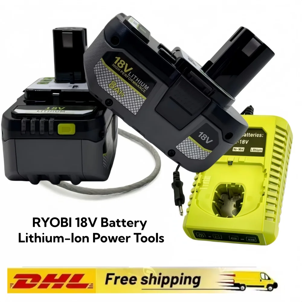 Фото Аккумулятор RYOBI 18В 6.0Ач Li-ion, P104 P107 RB18L50 RB18L20 P108, высокоемкостный перезаряжаемый аккумулятор, многофункциональный аккумулятор №1