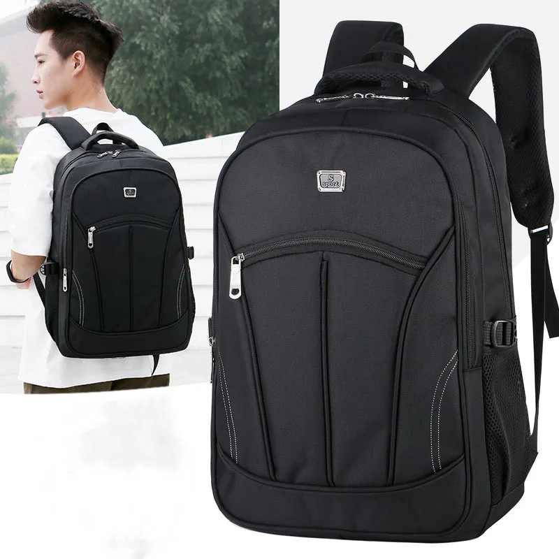 Large Capacity Men's Backpack Outdoor Travel Black Fashion Backpack Student School Bag Premium Oxford Cloth Laptop Bag images - 6