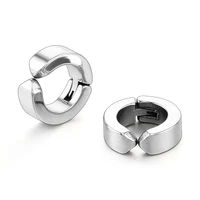 1 pair mens stainless steel non piercing earring clip on ear stud cuff earrings men