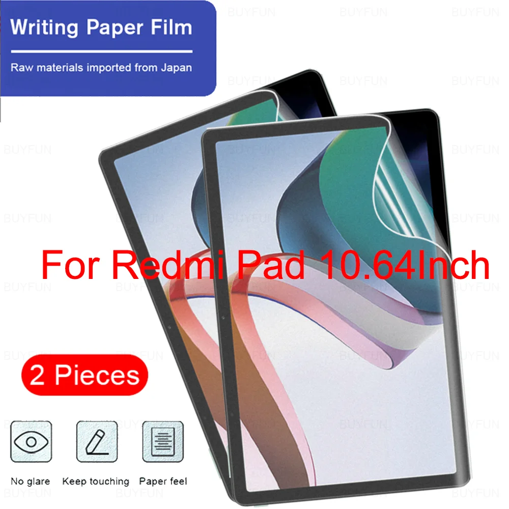 2Pcs Matte Paper Feel Writing Screen Protector For Xiaomi Redmi Mi Pad 10.61inch Painting Drawing Tablet Film For RedmiPad 2022