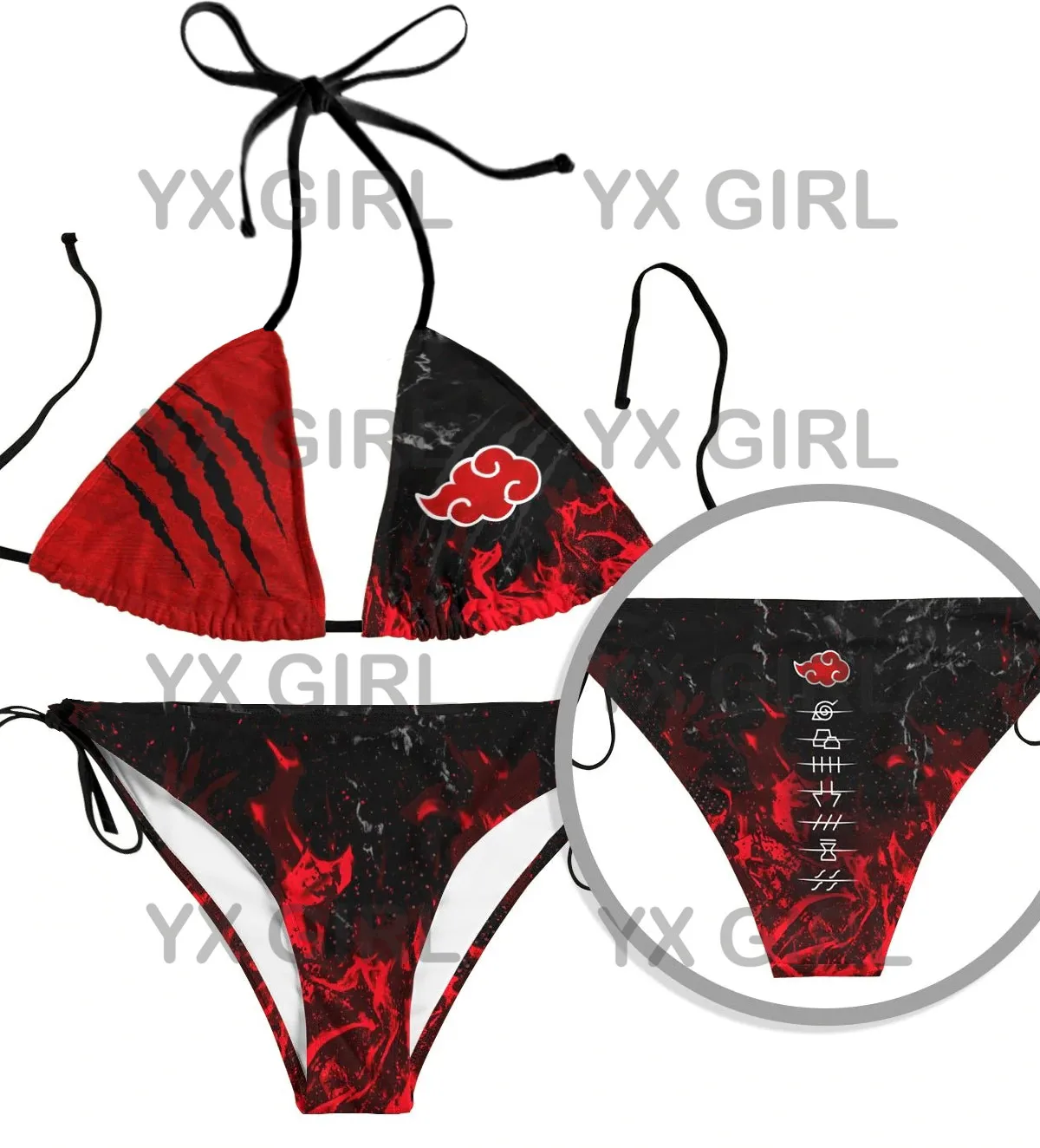 naruto-akatsuki-pride-bikini-swimsuit  3D All Over Printed Sexy Bikini Summer Women For Girl Beach Swimsuit Cosplay Clothes