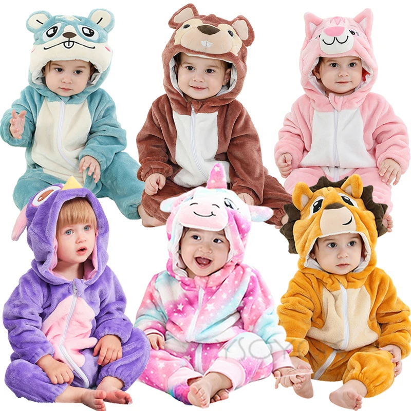 

Baby Winter Clothes Baby Rompers Baby Girl Clothes Kids Onesie Overall Cosplay Costume New Born Boy Pajama Flannel Warm Jumpsuit
