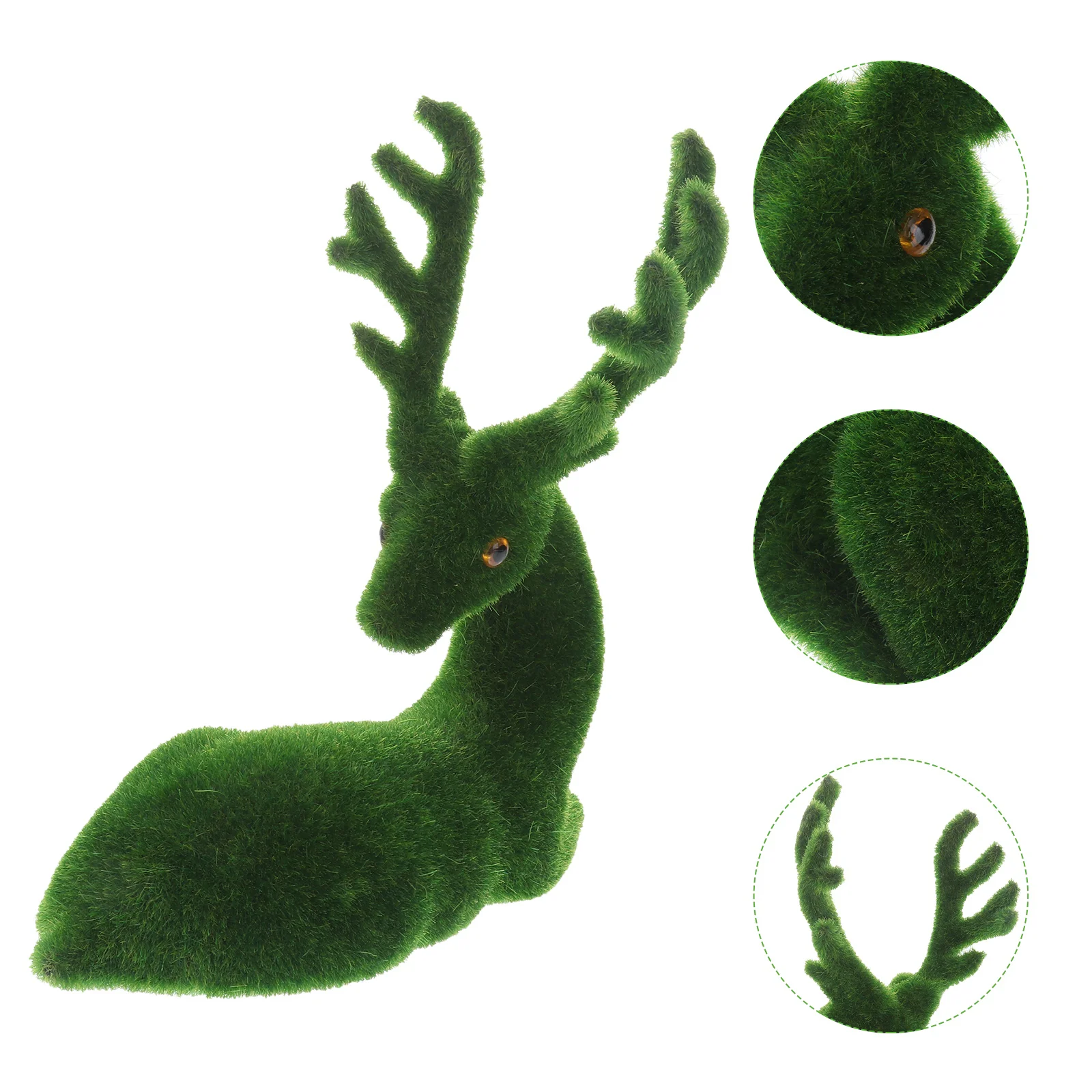 

Flocked Deer Elk Micro Landscape Plastic Trim Decorations Christmas Lying Artificial Moss Simulation Ornament Dollhouse