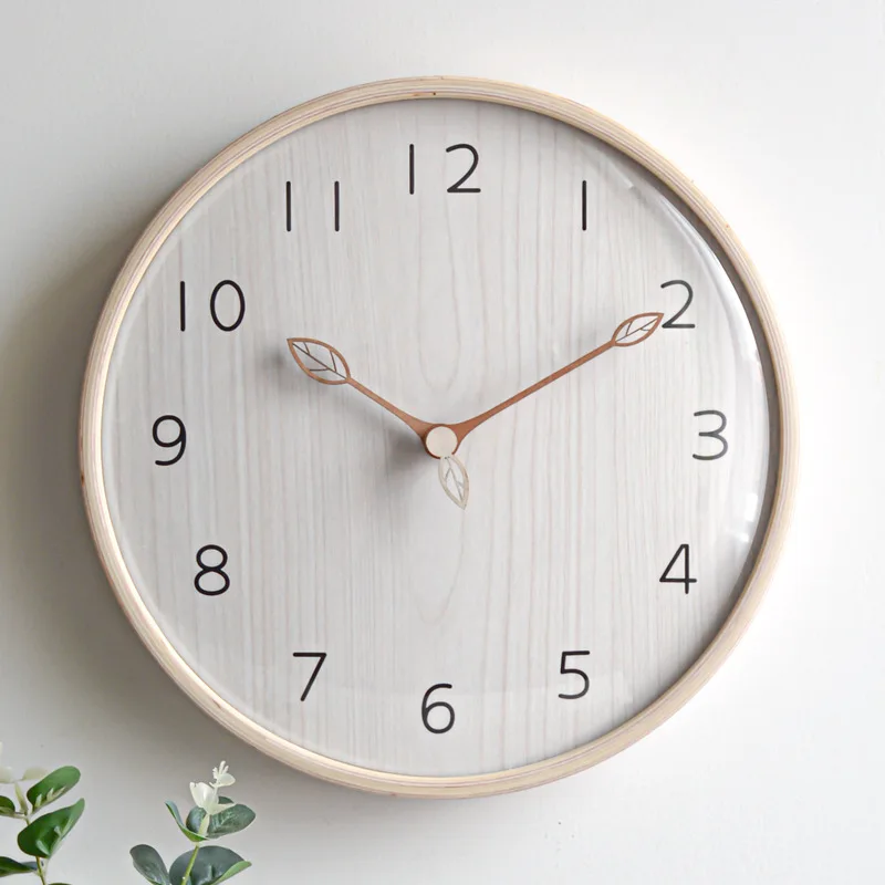 

Solid wood wall clock modern minimalist living room home silent clock personality fashion creative Nordic clock