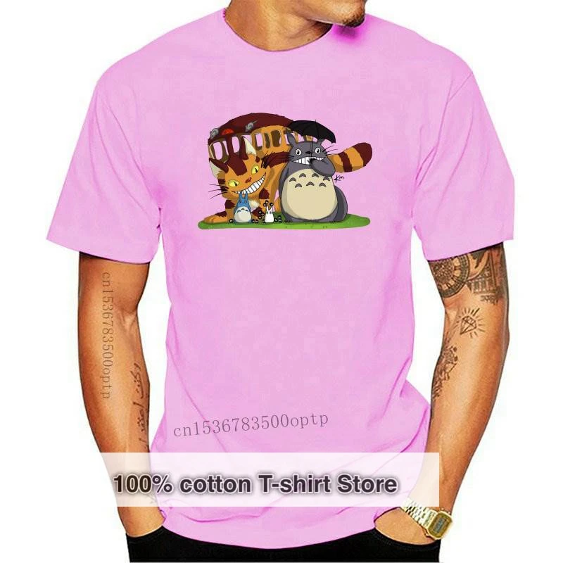 

New Totoro Tshirt Men Cotton Casual T-Shirt Hayao Miyazaki Manga Japan No Face Studio Ghibli Clothes Big Size