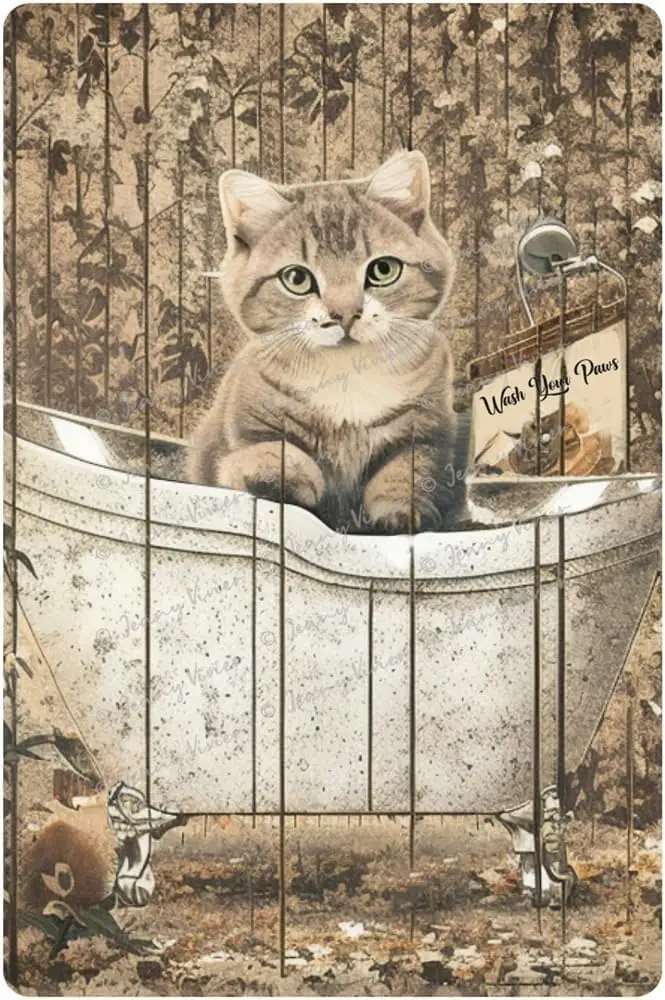 Довольно деревенский фермерский дом кошка ретро жестяная вывеска винтажная