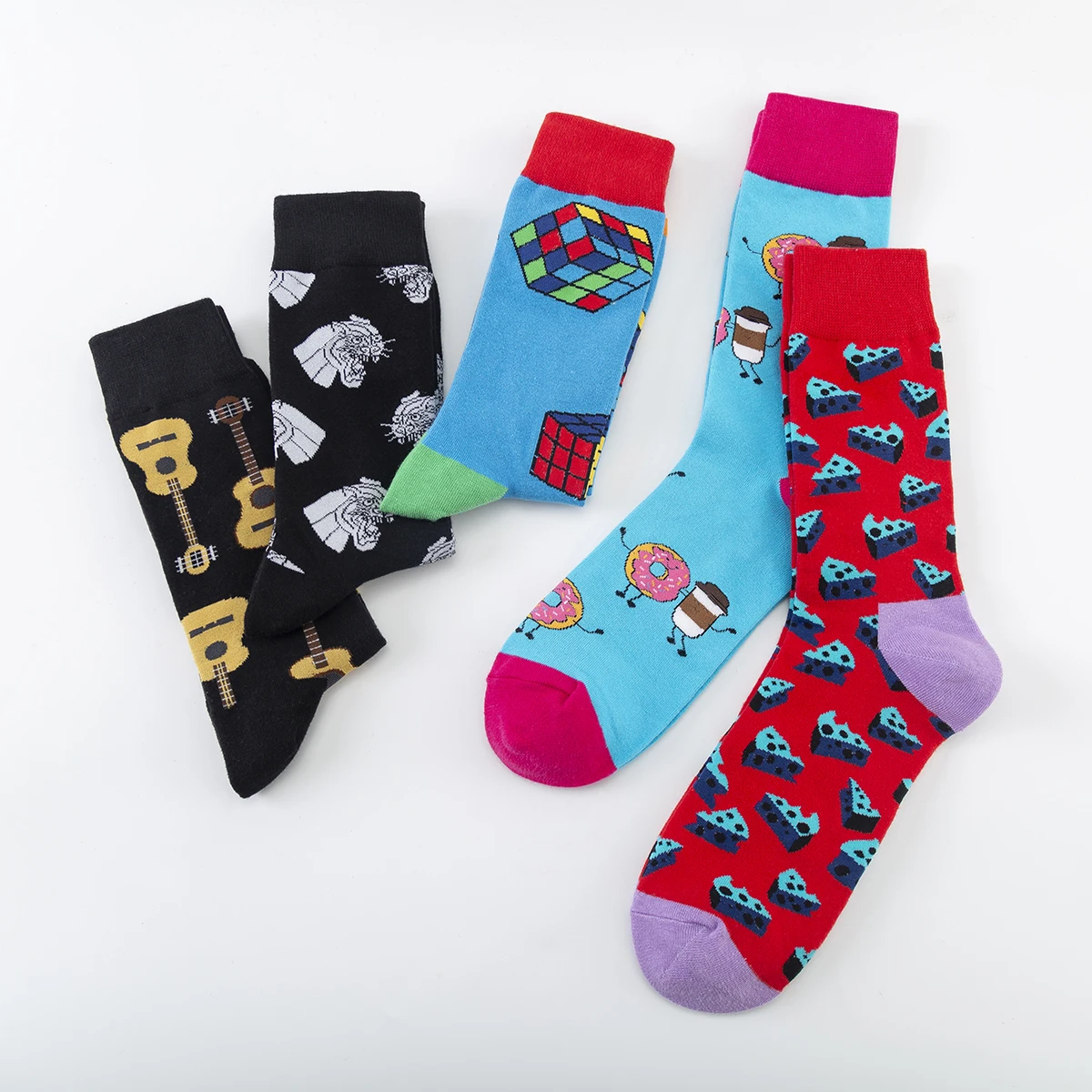 High Quality Men Women Funny Socks Hip Hop Personality Lovely Cotton Socks Cartoon Fashion Guitar TweakCube Pattern Socks