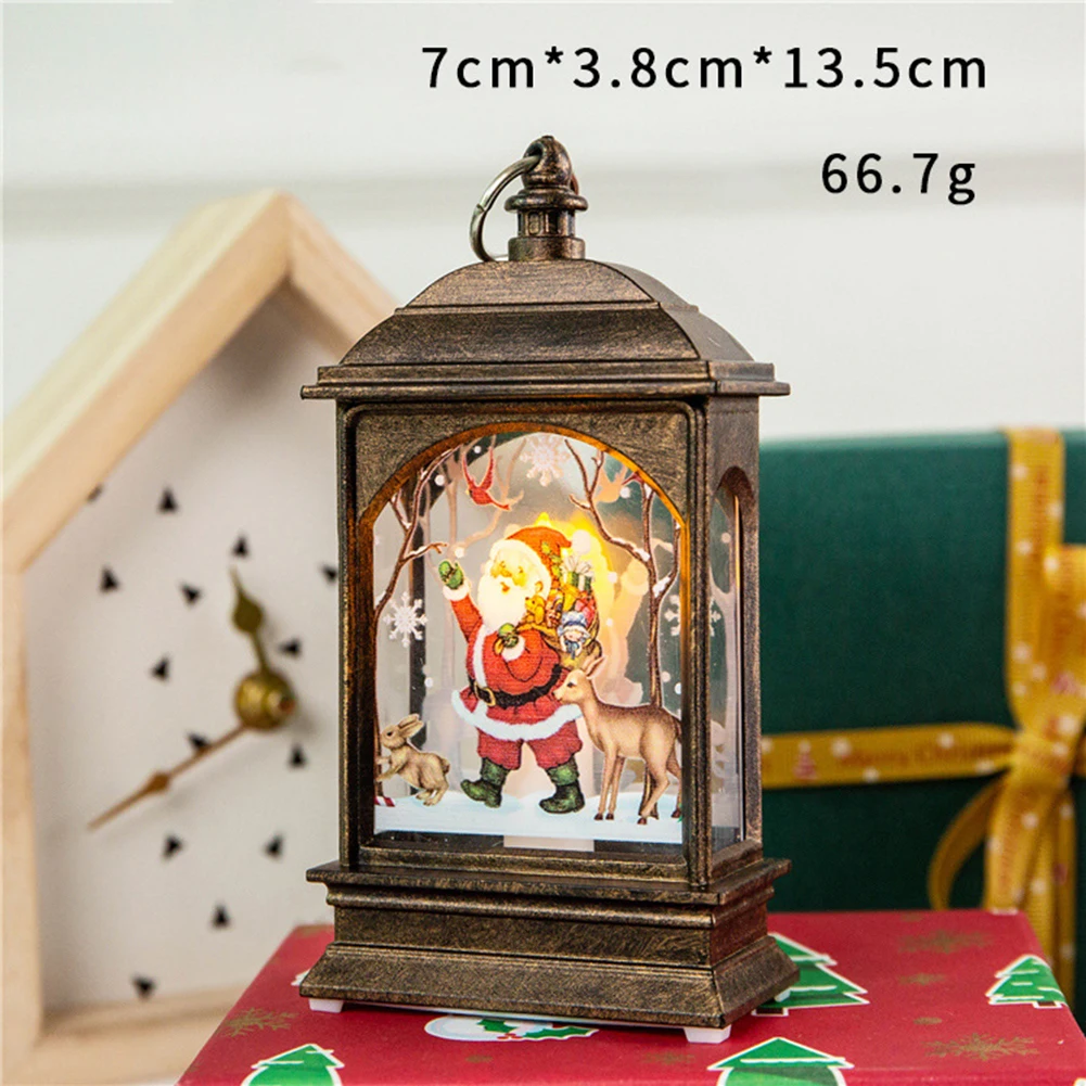 

Christmas LED Light Up Lantern Decorations Xmas Santa Claus Snowman For Family Merry Party Table Lamp Ornament 13.5x7x3.8cm