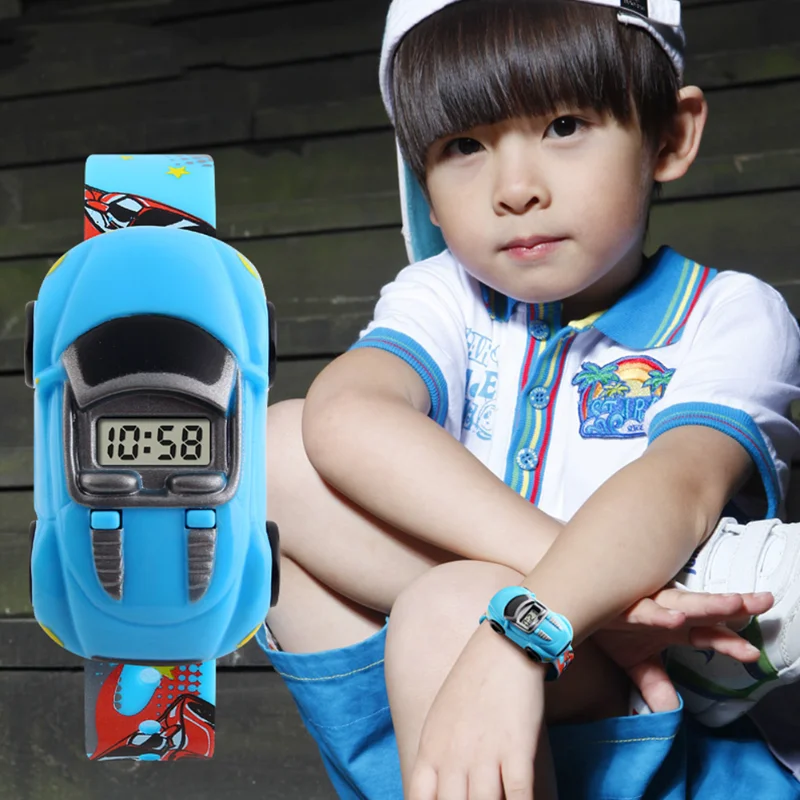 

Часы детские, подарок на Рождество, мультяшный автомобиль, детские часы, игрушка для мальчика, детские модные электронные часы, инновационная игрушка в форме автомобиля