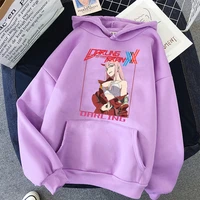 anime darling in the franxx zero two hoodies harajuku casual streetwear women sweatshirts oversized graphic unisex pullover tops