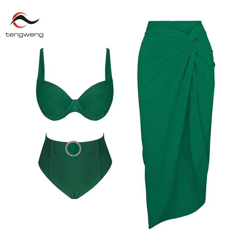 

Зеленое бикини 2024, сексуальный женский купальник с 3D цветами, купальник с юбкой, бразильский Монокини, купальный костюм, пляжная одежда, платье