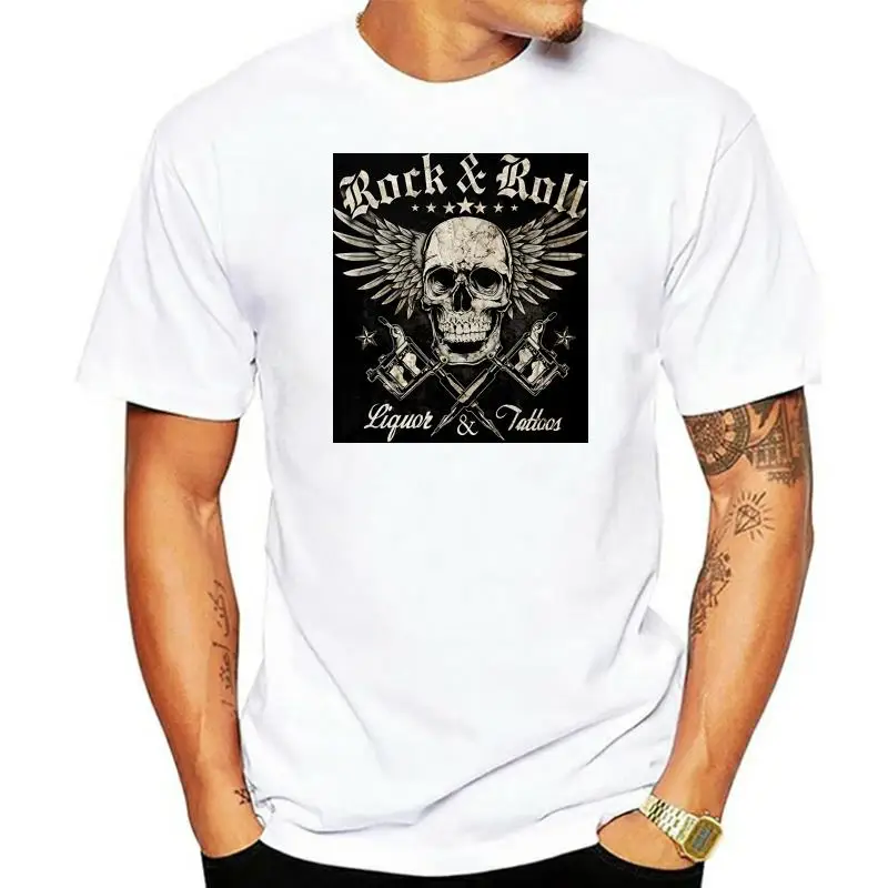 

Футболка в стиле рок с ликером и татуировками 701750, Мужская футболка из 100% хлопка со скидкой