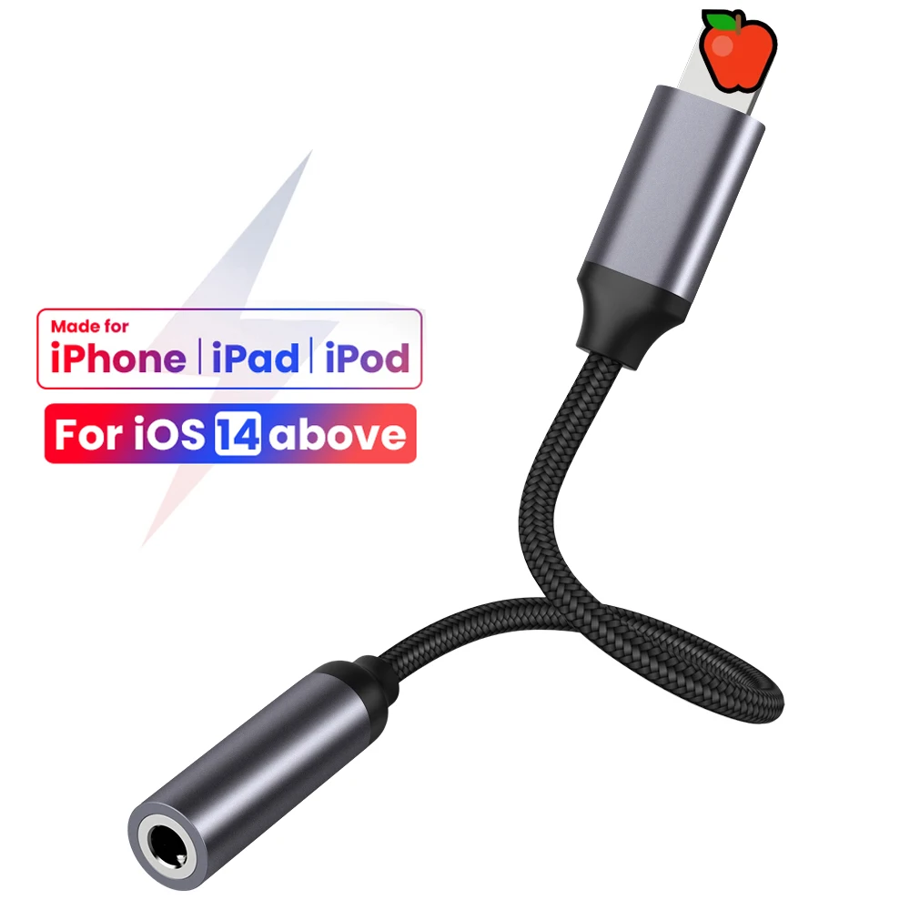 

8Pin To 3.5mm Jack AUX Cable Audio Cord For iPhone 14 13 12 11 Pro XS Max 8Plus Headphone Adapter Female Connector Splitter Wire