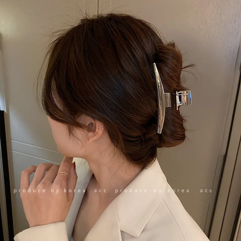 

Ins Cool Geometric Metal Hairpin South Korea Small Versatile Simple Clamping Shark Clip Fashion Hair Accessories