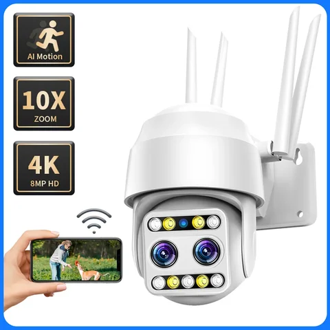 IP-Камера уличная, 5 Мп, PTZ, Wi-Fi, 10X, цифровой зум